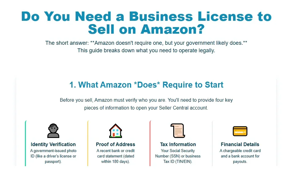 Business License to Sell on Amazon