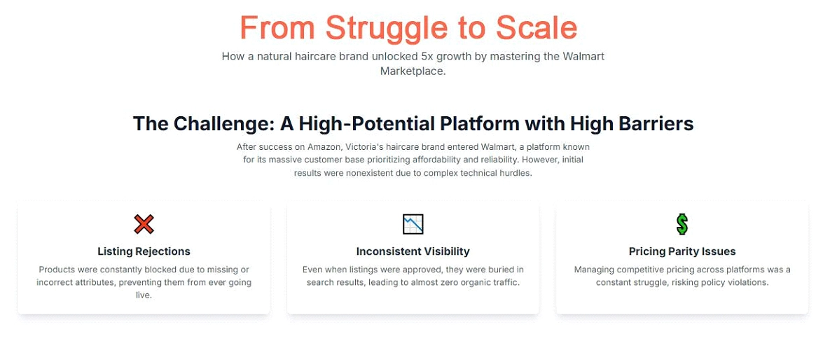Client experience of selling on Walmart